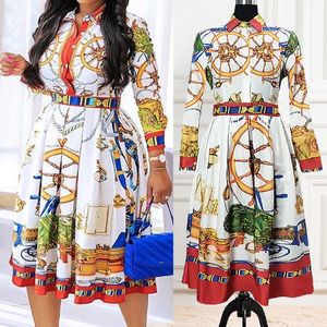 Spring Autumn maxi dresses Dresses Women Long Sleeve Runway Floral Printed Party Prom Slim A-Line Dress Ladies Elegant Pleated Frock Causal Club Clothing