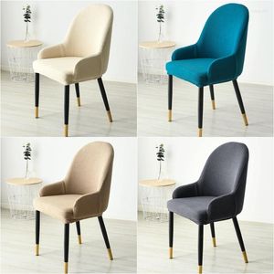 Chair Covers 1/2/6pc Polar Fleece Low Arm Accent Cover Stretch Dining Curved Back Chairs Slipcover For Office Kitchen