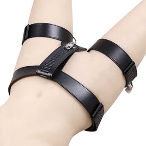 Beauty Items Leder-BDSM-verstellbares Bondage-Keuschheitshöschen, sexy Dessous-Gürtel mit Schlössern, Shorts, erotisches Spielzeug für Frauen