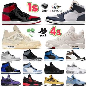 Rebellionionaire 1s Basketball Designer Shoes Women Jumpman 1 criado patente 4s Red Thunder Jumpmans 4 Black Cat Zen Mestre Branco Oreo Bençado Men Jordam