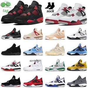 2023 Red Thunder 4 4S Herr Basketball Shoes Black Cat University Blue Infrared Cactus Jack Wild Things Men Womens Trainers Sport Sneakers Jordon Jordam