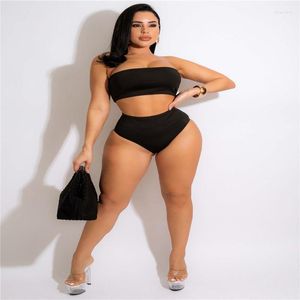 Women's Tracksuits Young Women's Summer -selling Off-the-shoulder Tube Top Sexy Temperament Tight Beach Holiday Shorts Suit