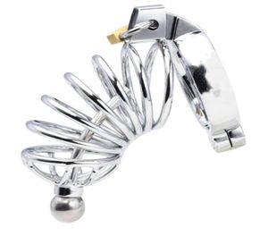 OM637L male bondage chastity devices lockable metal cock bird cage penis ring black dildo cage rings sex toys for men6811694