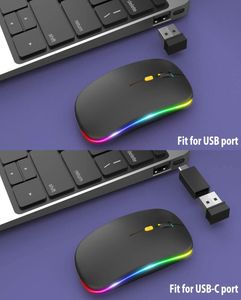 best selling LED Wireless Mouse Rechargeable Slim Silent Mouse 24G Portable Mobile Optical Office with USB Typec Receiver2749440
