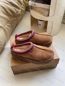 Tasman Slippers Chestnut Fur Slides Fårskinn Shearling Classic Mules Dam Ultra Mini Platform Boot Slip-on Skor Mocka Ovandel Komfort Höst Vinter UGGity