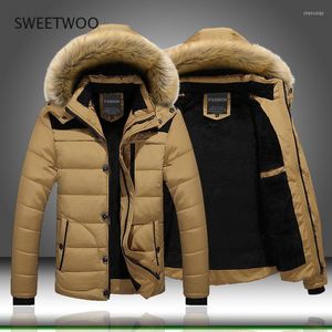 Skiing Jackets Hooded Parka With Fur Collar For Men Thick Thermal Coat Warm Wool Lining Winter 2024 Collection M-6XL