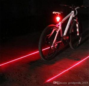 Bike Cycling Lights Waterproof 5 LED 2 Lasers 3 Modes Bike Taillight Safety Warning Light Bicycle Rear Bycicle Light Tail Lamp DLH8258827