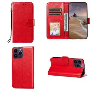 Solid Plain Pu Leather Wallet Cases Kreditkortsplatser Holder f￶r iPhone 14 13 12 11 Pro XR XS Max X 8 Plus Samsung S20 Fe S21 S22 Ultra A13 A23 A33 A53 A73 A03S A03 A12 A22