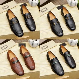 Designers Shoes Men Fashion Loafers Luxurious Genuine Leather Brown black Mens Casual Designer Dress Shoes Slip On Wedding Shoe with box size 38-46