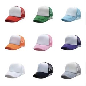 Sublimation Trucker Hat Baseball Cap Party Fornitura Blank Heat Transfer Custom With Logo Stamping Truckers Caps Cape Mesh Cape ricamato Nuovo