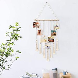 Taquestres nórdicos Bohemian Tapestry borla de tapeçaria Po pendurada com 15 clipes de decoração de decoração de parede cabeceira de parede