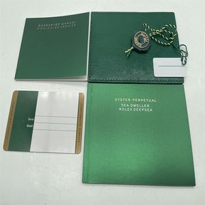 Üst İzle Kutusu Orijinal Doğru Eşleşen Yeşil Kitapçık Kağıtları Güvenlik Kartı Rolex Kutuları Kitapçıklar Saatler Özel Card1881