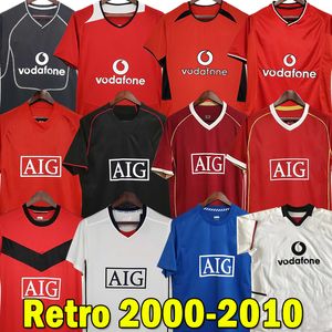 Mans U Soccer Jerseys Retro 2000 02 03 04 06 07 08 09 2010 Uniformes de f￺tbol Giggs Cantona Keane Solskjaer Beckham Scholes Sheringham Ferdinand Rooney Shirts