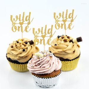 Świąteczne zapasy JQSYRISE 10PCS Wild One Cupcake Toppers wszystkiego najlepszego z okazji urodzin