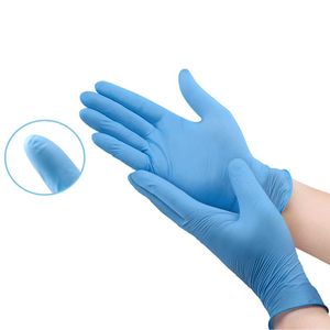 6 Paar puderfreie Nitrilhandschuhe, blau, lebensmittelecht, wasserdicht, Allergie-Einweg-Handschuhe, Arbeitssicherheit, Haushalt, Mechaniker, Küche