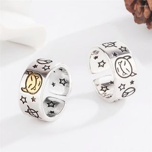 Cluster Rings Sole Memory Cute Mini Devil Silver Color Female Resizable Opening SRI884