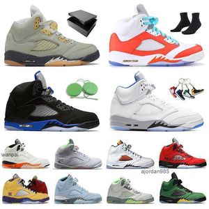 2023 PRFC 5 5s Herren Original OG Basketballschuhe Racer Blue Easter Jumpman Sneakers Concord Helm Hare Jade Horizon Green Bean Herren Sport JORDON JORDAB