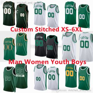 Custom Stitched XS-6XL Basketball Jersey With 6 Patch 0 Jayson 7 Jaylen Tatum Brown 11 Payton Pritchard 12 Grant Williams 9 Derrick White 4 Noah Vonleh Danilo Gallinari