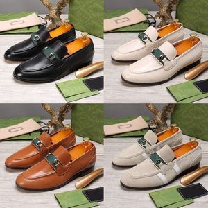 New Designers Shoes Men Fashion Loafers Genuine Leather Mens Business Office Work Formal Dress Shoes Brand Designer Party Wedding Flat Shoe Size 38-45