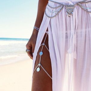 Anklets Vintage Women Gypsy Jewelry Sexy Exaggeration Summer Beach Multilayer Leg Chain Boho Ethnic Tassel Coin Body Foot