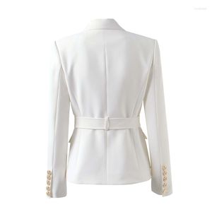 Blazer Damenanzüge Fabrik Anpassen xury Qualität Klassischer Stil Büro Weiß Schwarz Frauen Taschenblazer mit Blet