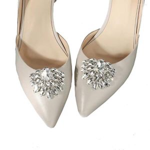 Fußkettchen 2PC Luxus Glänzende Strass Kristall Frauen High Heel Schnalle Charme Braut Schuhe Dekorative Schmuck Zubehör