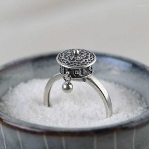 Cluster Rings Vintage Charm Six-Character Mantra Ring Punk Feng Shui Amulet Lucky Men's Women's Fashion Buddhist Jewelry Gifts