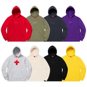 Modedesigner män hoodie week cross logo hoody mans hooded sweatshirt high street överdimensionerad jumper höst vinter streetwear par pullover sweatr