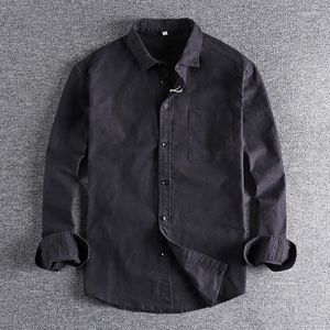 Men's Casual Shirts 2022 Fashion Mens Slim Fit Cotton Long Sleeve Military Men Heavy Worker Shirt Camisa Masculina Para Hombre