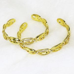 Pulseira 5 pcs Metal Hollow Bracelet Gold Color Women Fashion Jewelry 51445