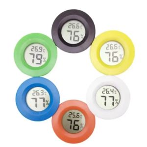 Hygrometer Mini Thermometer Kühlschrank Tragbare Digitale Acryl Runde Feuchtigkeit Monitor Meter Detektor Neu