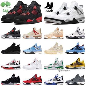 2023 Red Thunder 4 4s Mens Basketball Shoes Black Cat University Blue Infrared Cactus Jack Neon Men Womens Trainers Sports Tennis JORDON JORDAB