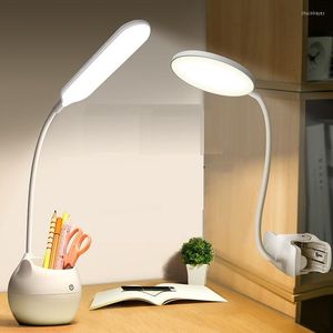 Lâmpadas de mesa 2022 clipe LED LED Recarregável Proteção para os olhos Aprendendo a criança Faculdade Faculdade Bedroom Bedroom