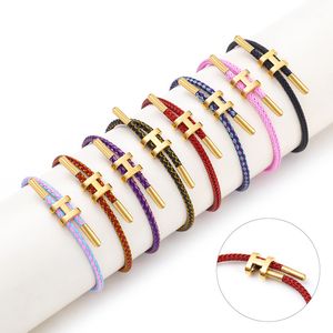 Wire Rope Bracelet Letter Buckle Adjustable Titanium Waterproof Sweat Resistant Bangles