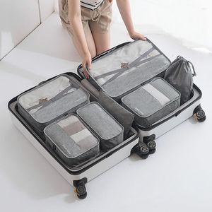 Duffel Bags Large Capacity Women Travel Luggage Bag 7 Pcs Folding Duffle Foldable Waterproof Oxford Zipper Female Portable