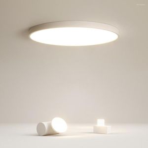 Światła sufitowe Kreatywne ultra-cienkie 5 cm Macaron Kolor LED LED Nowoczesne okrągłe lampa pilotowa sypialnia Foyer El Surface Mount