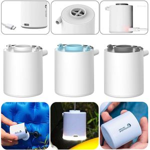 Portable Lanterns Mini Air Pump Inflator Compressor Type C Rechargeable For Floating Boat Mattress Inflatable Pool Raft Bed OutdoorCamping