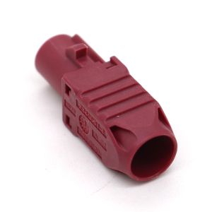 1 Pin Red Unsealed Male RF Fakra Electric Wire Connector With Terminal For Automotive