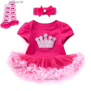Розово-красный костюм принцессы для маленьких девочек, хлопковый комбинезон с короткими рукавами для новорожденных, юбка для детей 0-24 месяцев, комплект дизайнерской одежды для малышей, 4 стиля