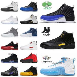 2023 Лучшие качество 12 баскетбольных ботинков мужчины Jumpman Sneakers Playoffs Stealth Royalty Hyper Royal 12S Спортивная утилита Grind Grind Grame Game Stone Jordon Jordab