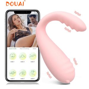 Beauty Items Kabelloser Bluetooth-Vibrator, Analdildo, für Paare, App-Fernbedienung, Doppelköpfe, Vibe, süßes Höschen, tragbares sexy Spielzeug für Frauen