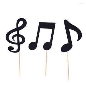 Festive Supplies 30 Pcs Music Notes Themed Cupcake Topper Paper Cake Inserts Card Wedding Decoration Promotion