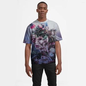 Męskie koszule Tshirt Skull Flower Przyczynowy krótki rękaw