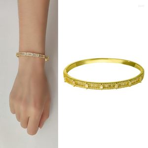 Bangle Trendy Round Armband Women Gold Silver Color Bangles African Jewelry Dubai Accessorie Christmas Gift Female