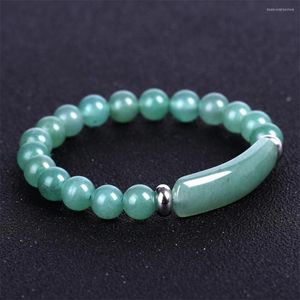 Braceletas Charm 6 PPC Stone Natural Rose Quartzs Tiger Ojo verde Aventurine Beads Beads Pulsera Trata de curación para joyas que hacen gratis