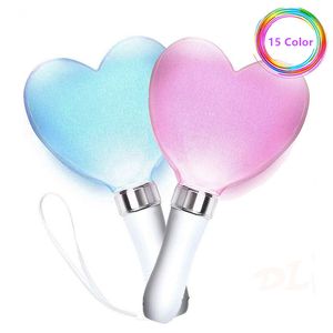 21 cm Party Gift Heart Shaped LED Glow Sticks 15 Color Change