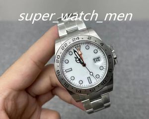 Relógio masculino de alta qualidade mostrador branco 216570 904l aço automático 3187 movimento 42mm gmt relógio de pulso à prova d'água relógios de safira