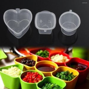 Garrafas de armazenamento 25pcs moda criativo pequeno plástico com dobradiças tampas de comida para recipientes de alimentos Pigmment Palette Palette Molho Copo Reutilizável