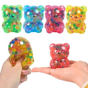 Squeeze Toys Cute Bear Pressure TPR Ball Christmas Present Spongy Bead Stress Balls Toy Stress Relief Hand Fidget Parent-Child Interactive 1256