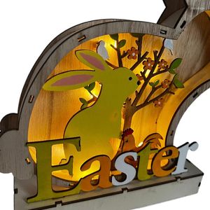 Table Lamps LED Light Wooden Ornament Pendant Beautiful Cute Easter Decor For Home Living Room Decoration